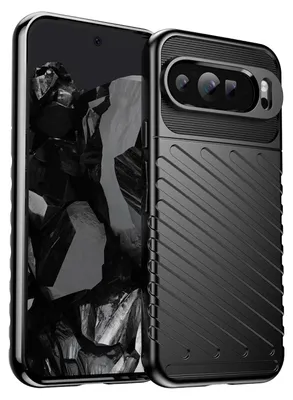 Produktbild von Für Google Pixel 9 Pro XL Schockfeste Thunderbolt TPU Handy Hülle Cover Schwarz