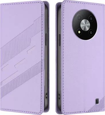 Produktbild von Hülle für ZTE Blade A73 5G, Kunstleder Brieftaschen Handyhülle mit Kartenfach und Standfunktion Violett