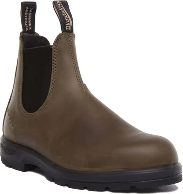 Produktbild von Blundstone 2052 Chelseastiefel aus Leder mit Gummizug an den Seiten Dunkelgrün – undefined / Dunkelgrün