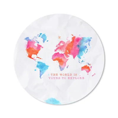 Produktbild von MuchoWow® Mauspad Mousepad Karte - Aquarell - Sprichwörter 40x40 cm - Mousepads - Maus Mat - Pad - Mausunterlage - Schreibtisch Accessoires