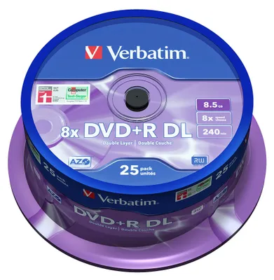 Obrázek produktu pro Verbatim DVD+R Double Layer 8x Matt Silver 25ks vřeten, vřeteno
