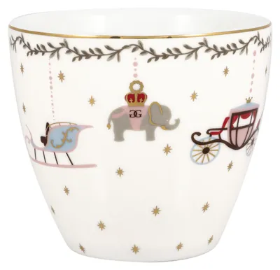 Produktbild von Greengate Royal Christmas Latte Cup weiß 0,35l