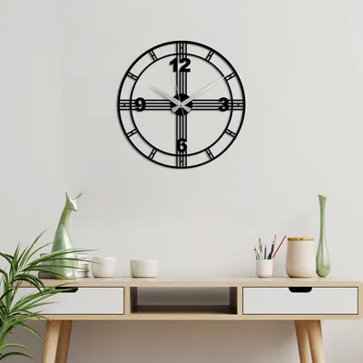 Immagine prodotto di Opviq, Railway, Orologio da parete decorativo in metallo, 100 % METALLO, Nero, 49 x 49 cm