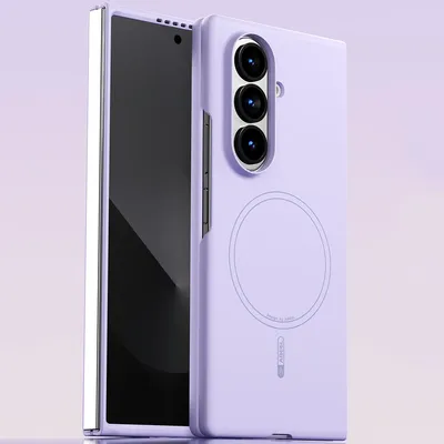 Produktbild von Magnetische Handyhülle für Samsung Galaxy Z Fold 6, MagSafe kompatible, Harte PC Kratzfest Hülle Lila
