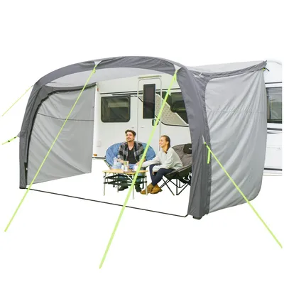 Produktbild von Skandika Vorzelt Vika Air Caravan 400 Set| aufblasbares Vordach mit Seitenwand, Caravan Tarp, Sonnensegel, Sonnendach UV 50+, 3000 mm Wassersäule