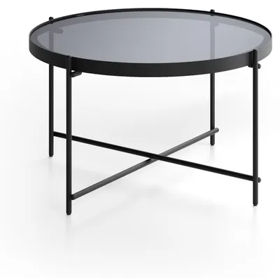 Produktbild von Couchtisch aus schwarzem Metallglas cm 70 x 70 x H 40