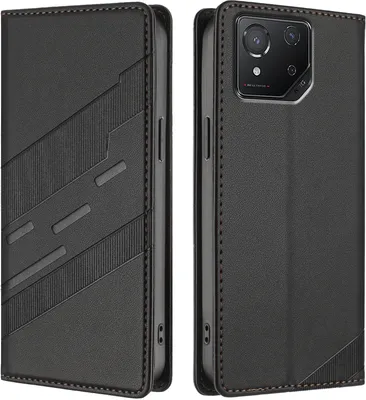 Obrázek produktu pro Pouzdro pro Asus ROG Phone 8,Polyuretankožené peněženkové pouzdro s přihrádkou na karty a funkcí stojánku Schwarz