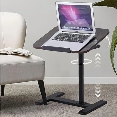 Imagen del producto de Mesa auxiliar ajustable con ruedas y rotación de 360°