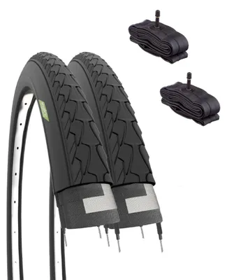 Productafbeelding van Ecovelò 2 banden, 700 x 35 C, inclusief binnenbanden. America fietsbanden, 28 x 1,35, geschikt voor trekkingfietsen, Cyclocrossfietsen en gravelbikes voor volwassenen
