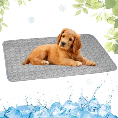 Produktbild von Hundekissen Kühlmatte für Hunde, selbstkühlende Hundematte, Katzenkühlmatte, ungiftiges selbstkühlendes Haustierkissen, waschbare Hundekühlmatte für H