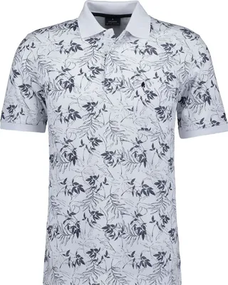 Ragman Polo alloverprint in weiß