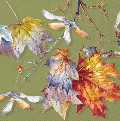 Produktbild von AUTUMN BRANCH Green Lunch-Servietten L1014620