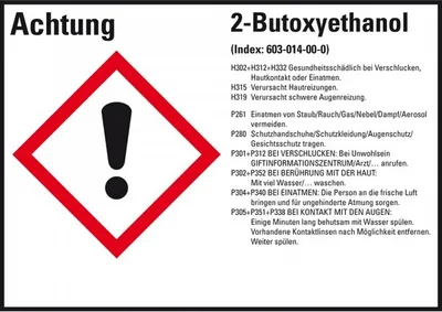 Produktbild von Dreifke® Aufkleber I GHS-Etikett 2-Butoxyethanol, GefStoffV/GHS/CLP, Polyeste...