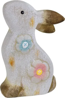 Produktbild von Keramikhase mit Blumen 15,5 cm