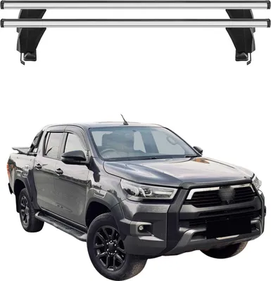 Image de Menabo Barres de toit Transversales pour Toyota Hilux 2015-2021 Gris ABE 2x