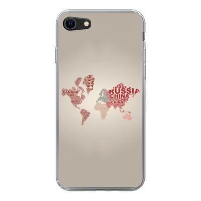 Produktbild von MuchoWow® Handyhülle Schutzhülle Hülle für iPhone 7 Weltkarte - Karte - Briefe Silikon Softcase Handy Hülle - Kartenhalter