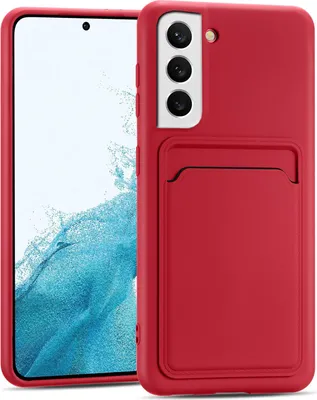 Obrázok produktu pre Puzdro na mobilný telefón pre Samsung Galaxy S22 kryt silikónový ochranný kryt so slotom na kartu Slim Wallet Case, červené