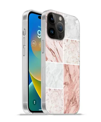 Produktbild von MuchoWow® Handyhülle Schutzhülle Hülle für Apple iPhone 14 Pro - Softcase Marmor - Weiß - Rosa Silikon Softcase Handy Hülle - Umschlag
