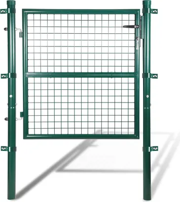Produktbild von Faziango Gartentor 100x100cm Gartentür verzinkter Stahl abschließbar, Hoftor Zaun Inkl. Schloss Tür, Tor, Zauntor, Zauntür, Gartentür, Gartenzaun - Grün