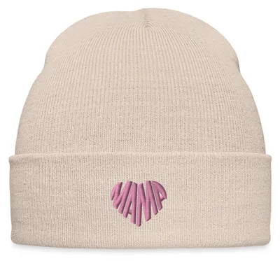 Produktbild von Spreadshirt Stickerei Mama Rosa Bestickte Wintermütze, One size, Beige