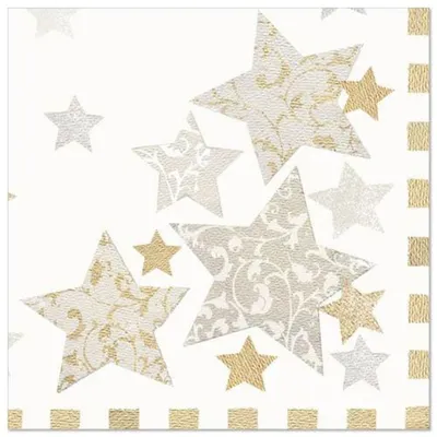 Produktbild von Servietten, 3-lagig 1/4-Falz 40 cm x 40 cm "Stardust"