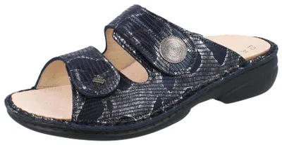 Produktbild von FINN COMFORT Sansibar Damen Pantolette blau marine glänzend Glattleder - Größe: 41