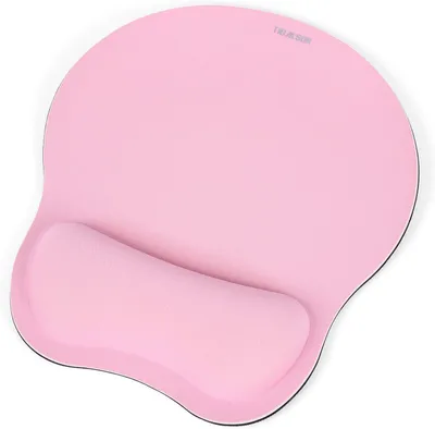 Produktbild von Ergonomische Mauspad mit Handballenauflage, Memory-Schaum, Rutschfeste Unterseite, für Büro und Zuhause, Rosa
