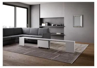 Produktbild von Untere Bank ausziehbar 72 x 26/300 cm Evolve Weiß Esche