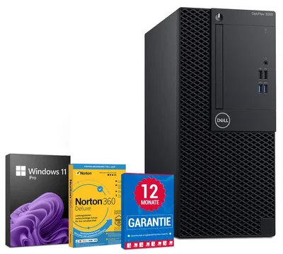 Produktbild von Dell OptiPlex 3060 Tower PC Computer - Intel Core i5-8400 (8.Gen) bis zu 6x 4GHz - 8GB RAM - 256GB SSD - Windows 11 Pro - Norton 360 1 Jahr