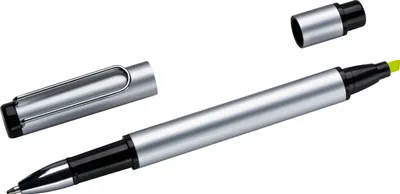 Produktbild von Duo-Pen / aus Metall / mit Kugelschreiber schwarzscheibend + Textmarker