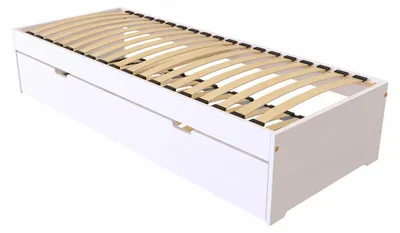 Image de Lit gigogne 70x190 Malo pin massif, Blanc