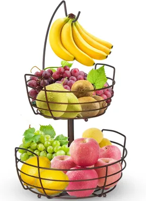 Immagine prodotto di Cesto per frutta con portabannane e 2 contenitori per animali, in bronzo
