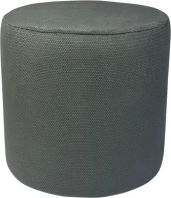 Produktbild von Velours-Hocker MAKALU 40x40 cm rund – stilvoller Fußhocker aus weichem Samt – Dunkelgrau