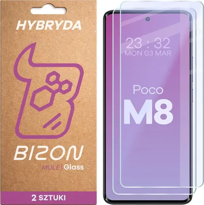Produktbild von 2x Flexibles Hybridglas für Xiaomi POCO M8 5G, Bizon Glass Mule Duo