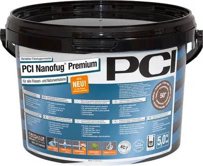 Produktbild von PCI Nanofug® Premium Variabler Flexfugenmörtel für alle Fliesen und Natursteine weiß 5 kg