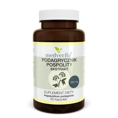 Produktbild von Medverita Giersch Extrakt 500 mg – Aegopodium podagraria, 60 Kapseln, DER 10:1, Nahrungsergänzungsmittel, reiner Pflanzenextrakt