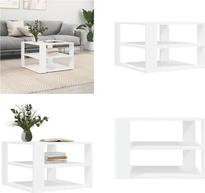 Immagine prodotto di vidaXL Tavolino bianco 59,5x59,5x40 cm Materiale a base di legno - Tavolino - Tavolini - Tavolino - Tavolino da salotto