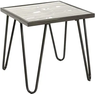Produktbild von Stilte moderne Stahltisch in Art Deco-Stil mit glasem Tischblatt