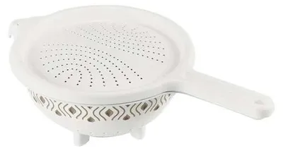 Image de Stefanplast Scolapasta Tosca avec poignée et couvercle, blanc/beige