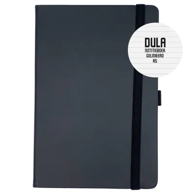 Produktbild von DULA Notizbuch A5 Schwarz liniert mit festem Einband