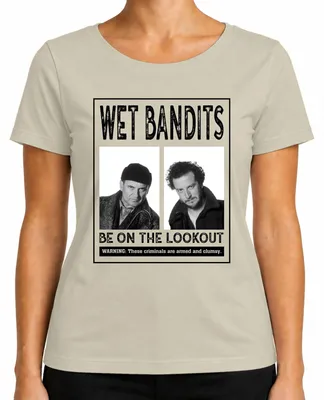 Obrázok produktu pre Wet Bandits Harry Marv Mugshot - Kevin Home Alone Wet Bandits Ugly Christmas Sweater Christmas Dámske tričko, Nature, M