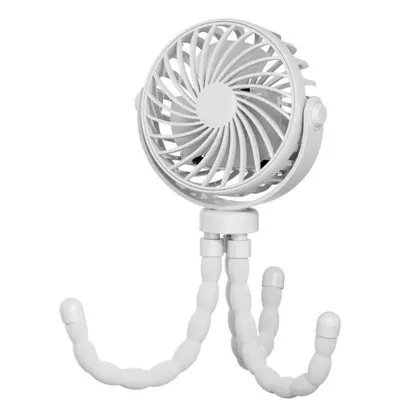 Produktbild von Oktopus Handventilator – 5200 mAh Powerbank, 360° drehbar, 3 Stufen, 12h Akku, USB-C Multifunktionaler Mini-Ventilator – Weiß
