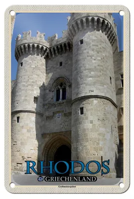 Produktbild von Blechschild Reise 12x18cm Rhodos Griechenland Großmeisterpalast Deko