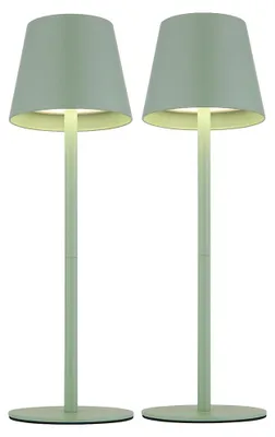 Produktbild von 2er Set LED Tischlampe, grün, Akku, Touchdimmer, Flaschenaufsatz