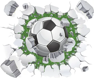 Produktbild von 3D Ziegel Fußball Wandaufkleber