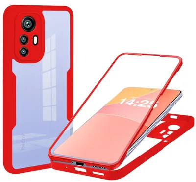 Produktbild von 360 Grad Rundum Schutz Handyhülle für Xiaomi 12 / 12X Full Cover Vollschutz Case Farbe: Rot