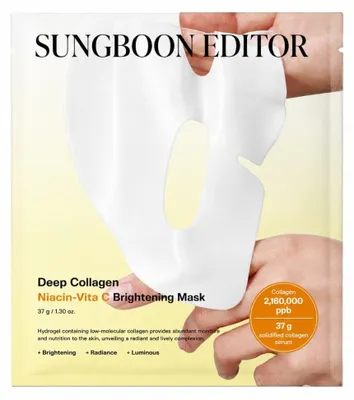 Image de Masque tissu éclaircissant Sungboon, enrichi en collagène, niacinamide et vitamine C, 1 pièce