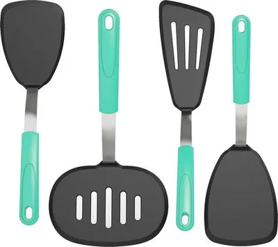 Image de Ensemble de 4 spatules en silicone résistantes à la chaleur - des ustensiles de cuisine flexibles de grande taille