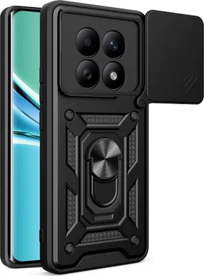 Produktbild von Xiaomi Redmi Note 15 5G / Poco M8 Hülle - Coverup Armor Ring Ständer Back Cover mit Kamera Schutz - Schwarz
