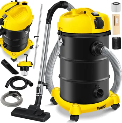 Produktbild von MASKO® 6IN1 Industriestaubsauger Staubsauger Nass Trocken Sauger Aschesauger 2300W + Steckdose ✓ Blasfunktion ✓ Trocken-Saugen & Nass-Saugen | Industrie-Sauger mit & ohne Beutel | beutellos